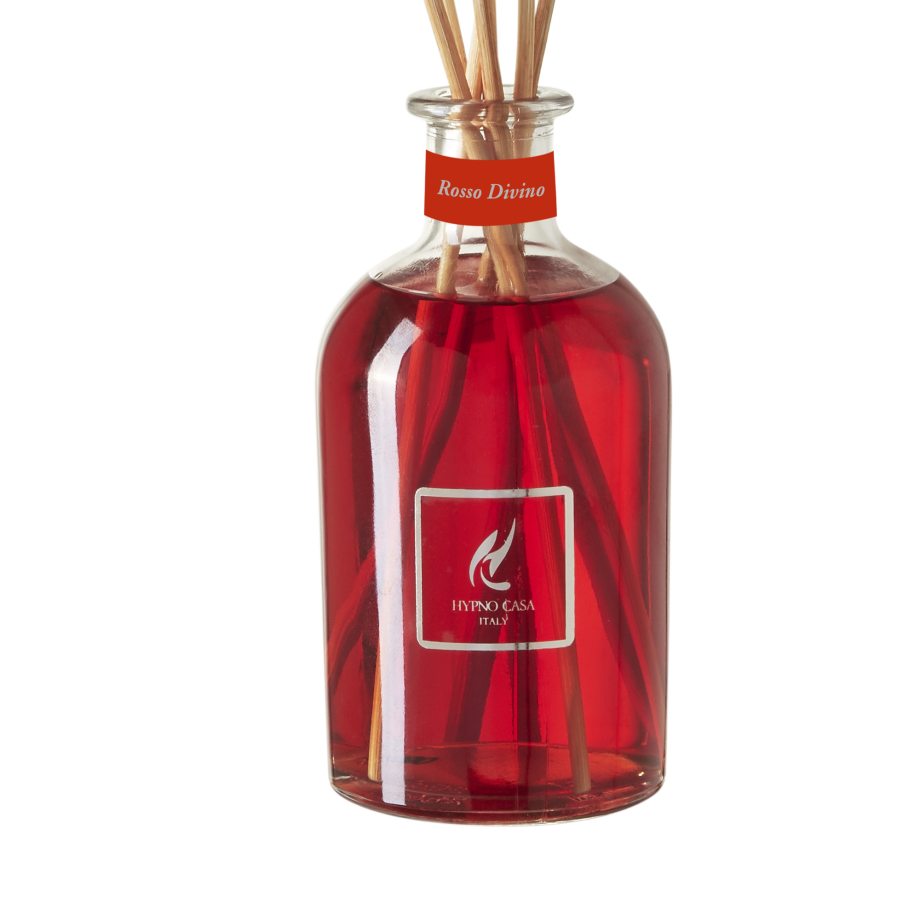 HYPNO CASA - WOODEN STICK REED DIFFUSER WITH LIGHT ROSSO DIVINO